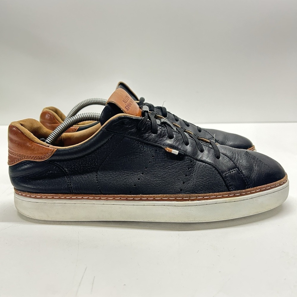 Allen Edmonds Port Washington Black Leather Sneakers Mens 11 D Casual Luxury - Picture 2 of 13